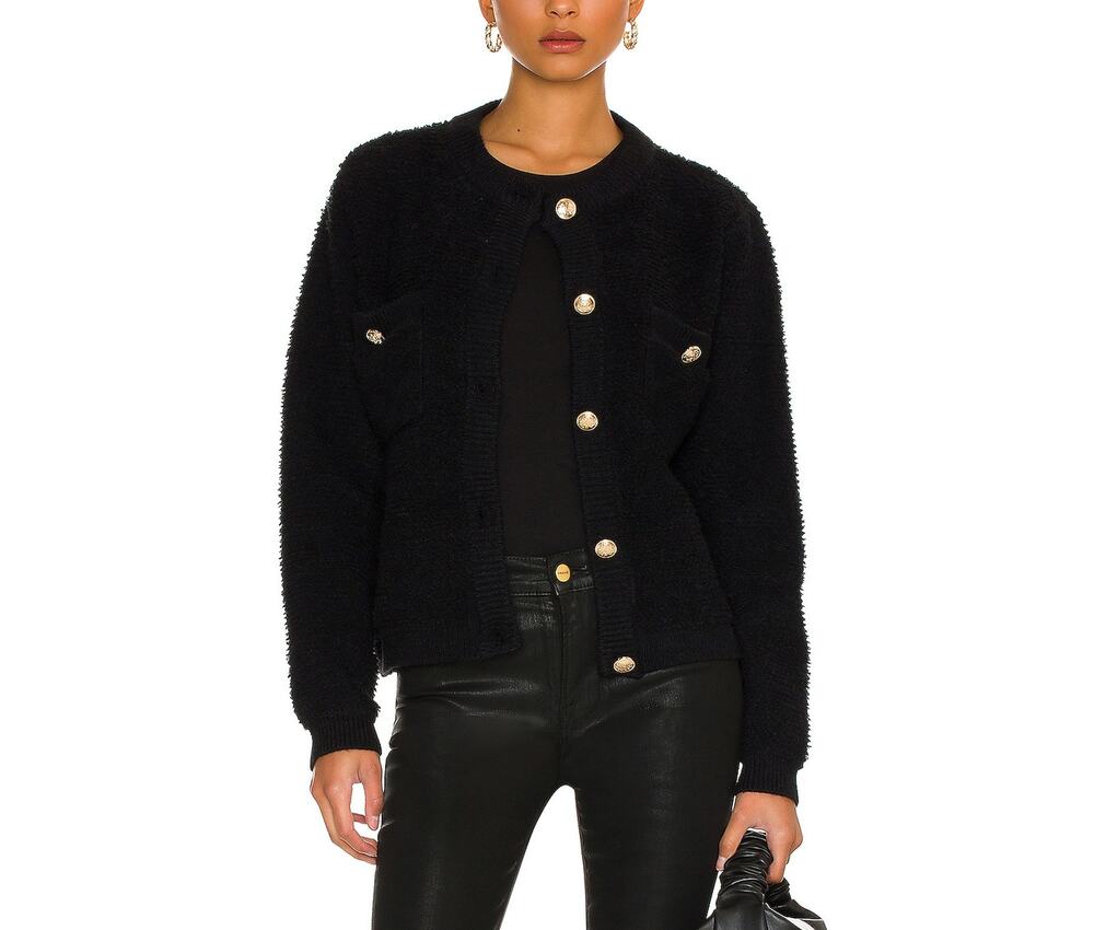 Line & Dot Boucle Black Khloe Cardigan Size XS